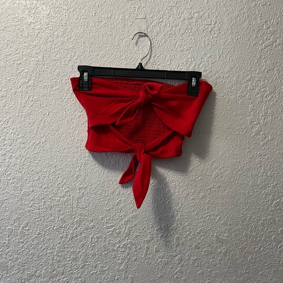 Aritzia Wilfred Daveney Tie Front Tube Crop top - Picture 2 of 6